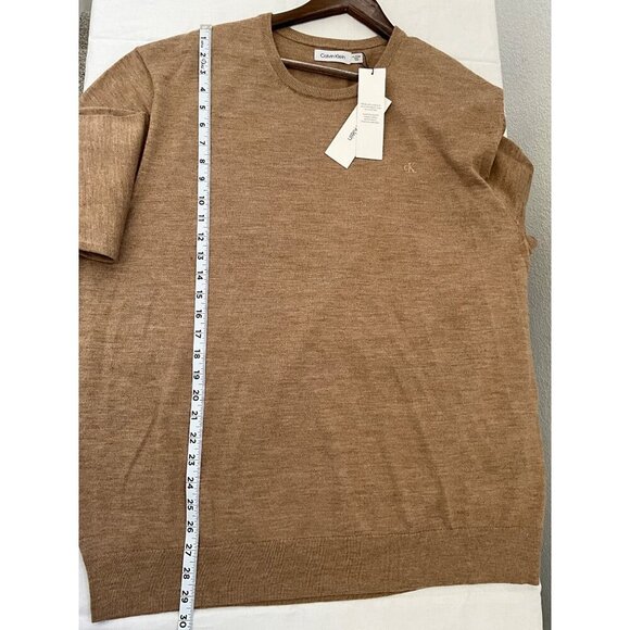 Calvin Klein Men's Extra-Fine Merino Wool Sweater 2XL Tan - Picture 8 of 10